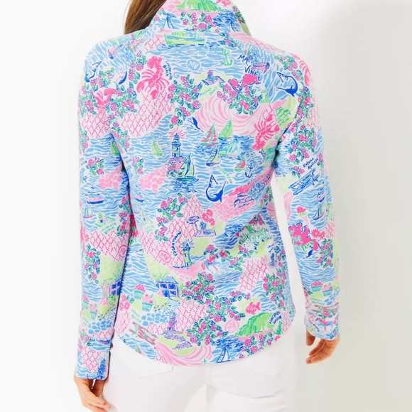 Brand New Lilly Pulitzer UPF 50+ Skipper Popover Lilly Loves Marthas Vineyard XL - Picture 2 of 6